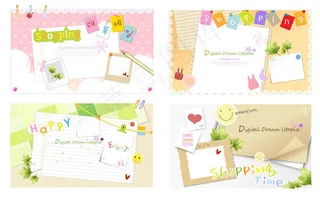 可爱边框背景,背景元素