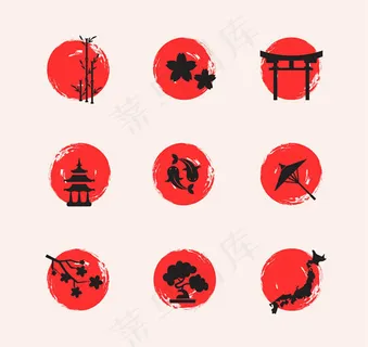 日本元素图标,免抠元素