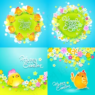 卡通复活节快乐