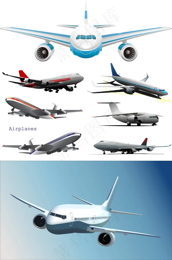 航空飞机矢量eps,ai矢量模版下载