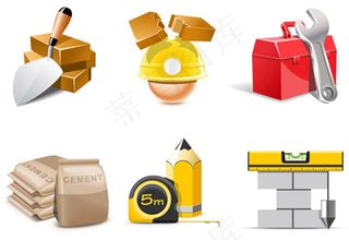 建筑施工图标,免抠元素