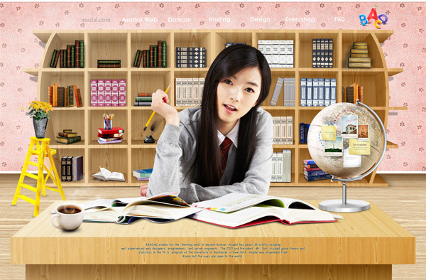 做功课的美女学生