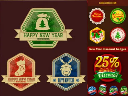圣诞商品徽章标签,免抠元素