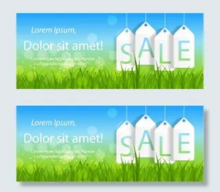 清新蓝绿色标签