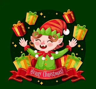 欢笑的圣诞精灵