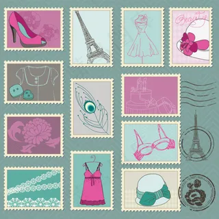 卡通插画邮票03