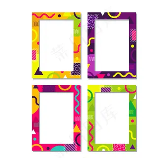 彩色花纹长方形框架