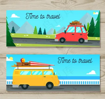 旅行车辆banner