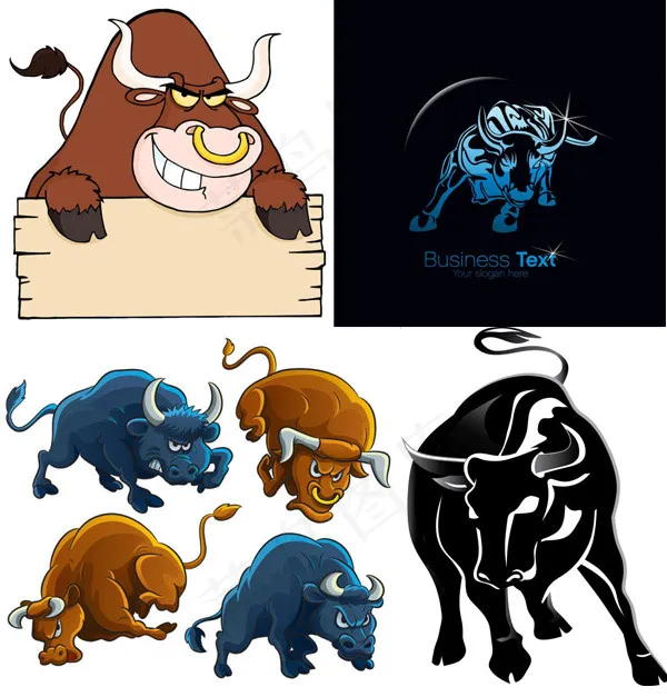 愤怒的公牛eps,ai矢量模版下载