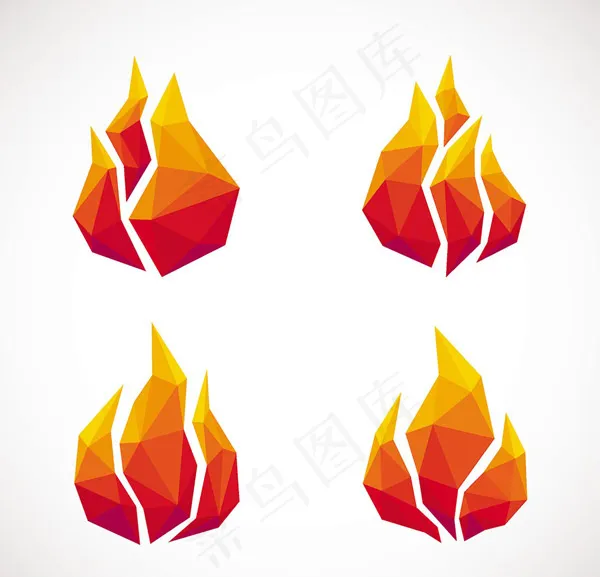 渐变色块火焰eps,ai矢量模版下载