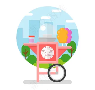 街边的棉花糖车
