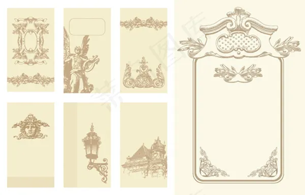 欧式边框卡片eps,ai矢量模版下载