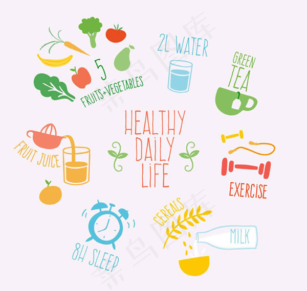 健康生活插画