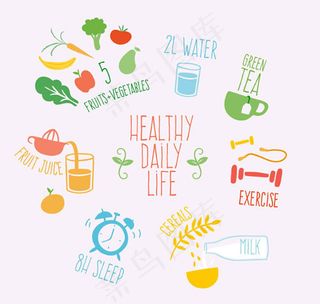健康生活插画