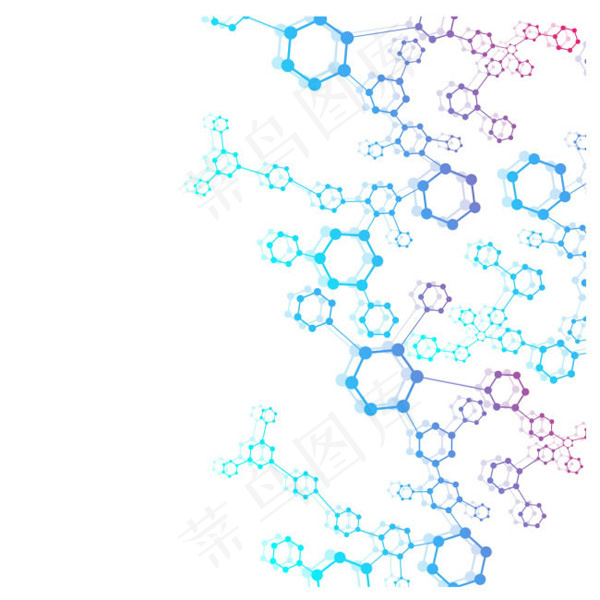 彩色分子结构背景eps,ai矢量模版下载