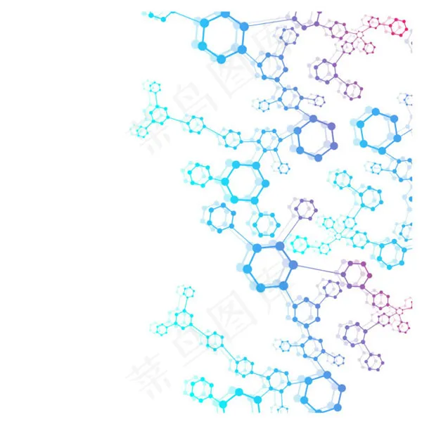 彩色分子结构背景eps,ai矢量模版下载