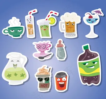 创意饮品贴纸