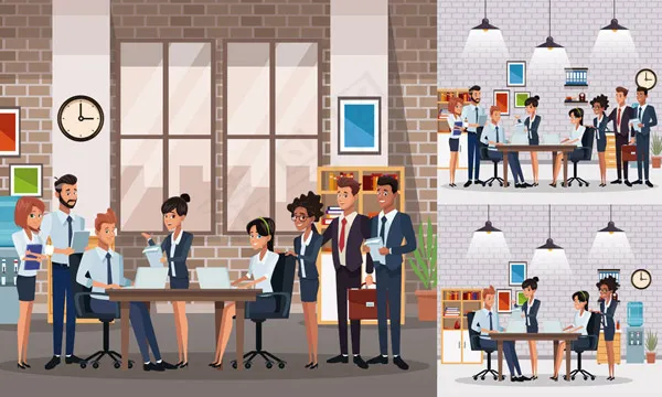 公司商务人物,背景元素eps,ai矢量模版下载