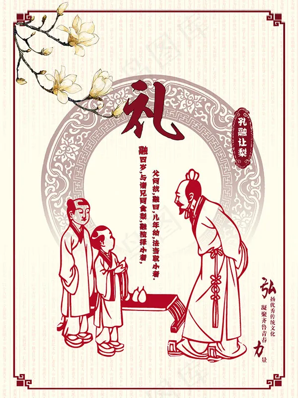 孔融让梨传统文化(4252X5670(DPI:120))psd模版下载