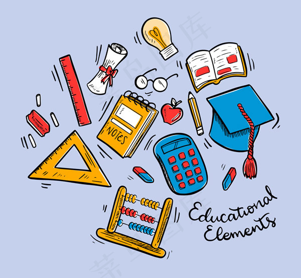 手绘校园元素