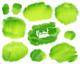 绿色水彩墨迹