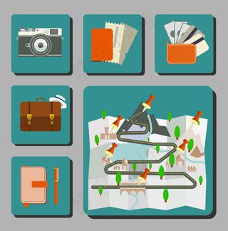 方形旅行图标,免抠元素