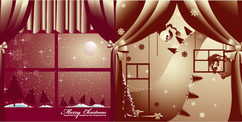 圣诞节窗外景色