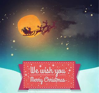 圣诞雪橇车贺卡