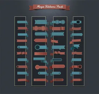 丝带标签集合,免抠元素