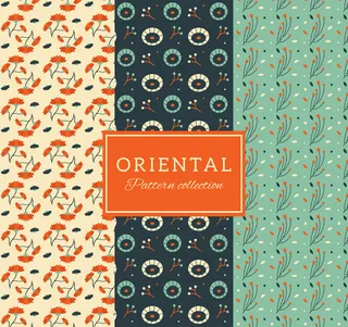 东方花卉无缝背景