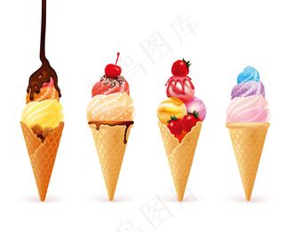 美味的甜筒冰淇淋