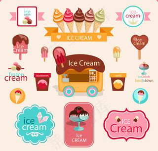 冰淇淋标签,免抠元素