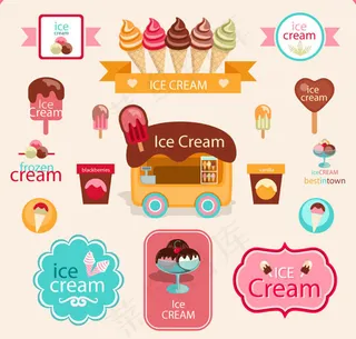 冰淇淋标签,免抠元素