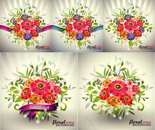 鲜艳花卉背景,背景元素