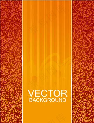 橙色花纹背景