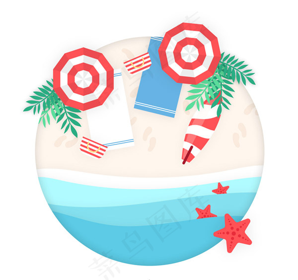 度假沙滩俯视图