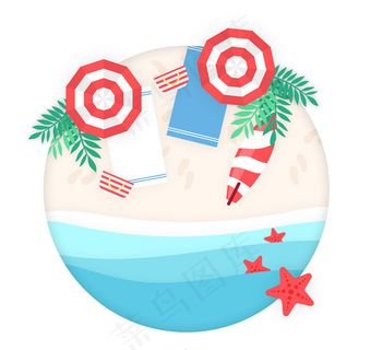 度假沙滩俯视图