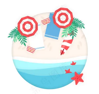 度假沙滩俯视图