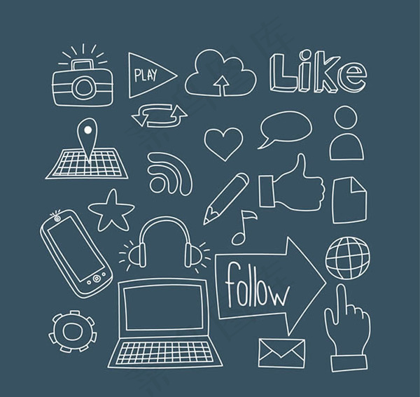 线条实用图标,免抠元素