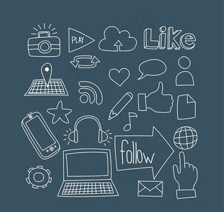 线条实用图标,免抠元素