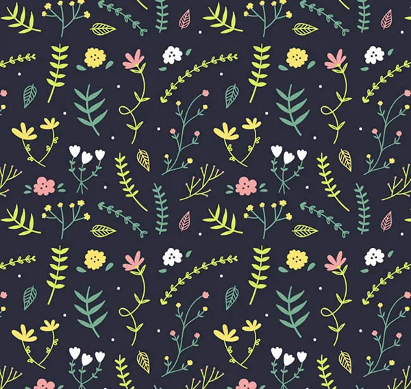 彩绘花朵叶子背景ai矢量模版下载