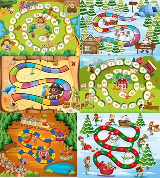 儿童跳跳棋矢量