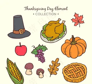 彩绘感恩节元素