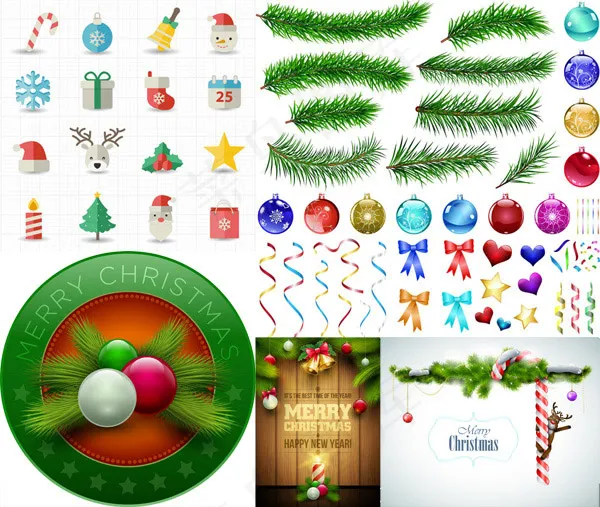 圣诞设计元素eps,ai矢量模版下载