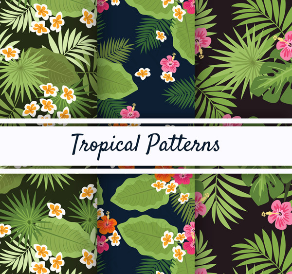 热带花草无缝背景