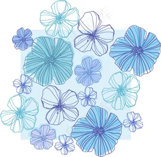 线描花朵矢量 线描花朵矢量