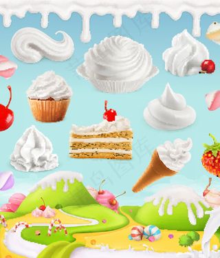 糕甜品卡通背景