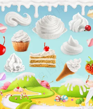 糕甜品卡通背景