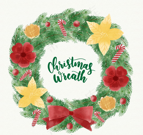 圣诞节花环矢量