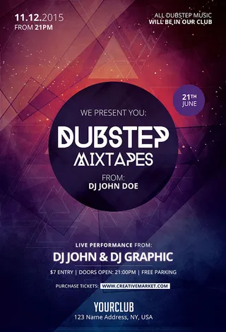 炫彩夜店主题海报